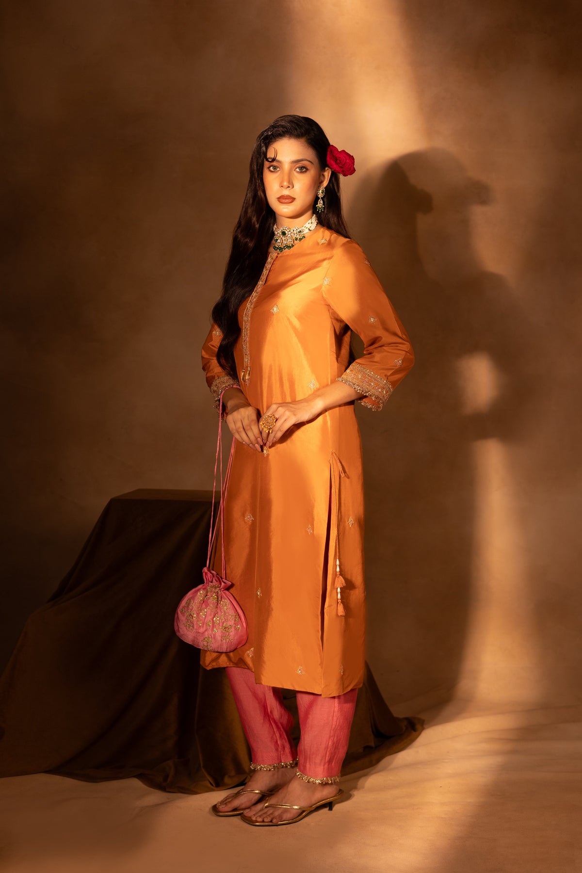The Haseena Palette: Marigold, Mehendi Green, Rose and Silver